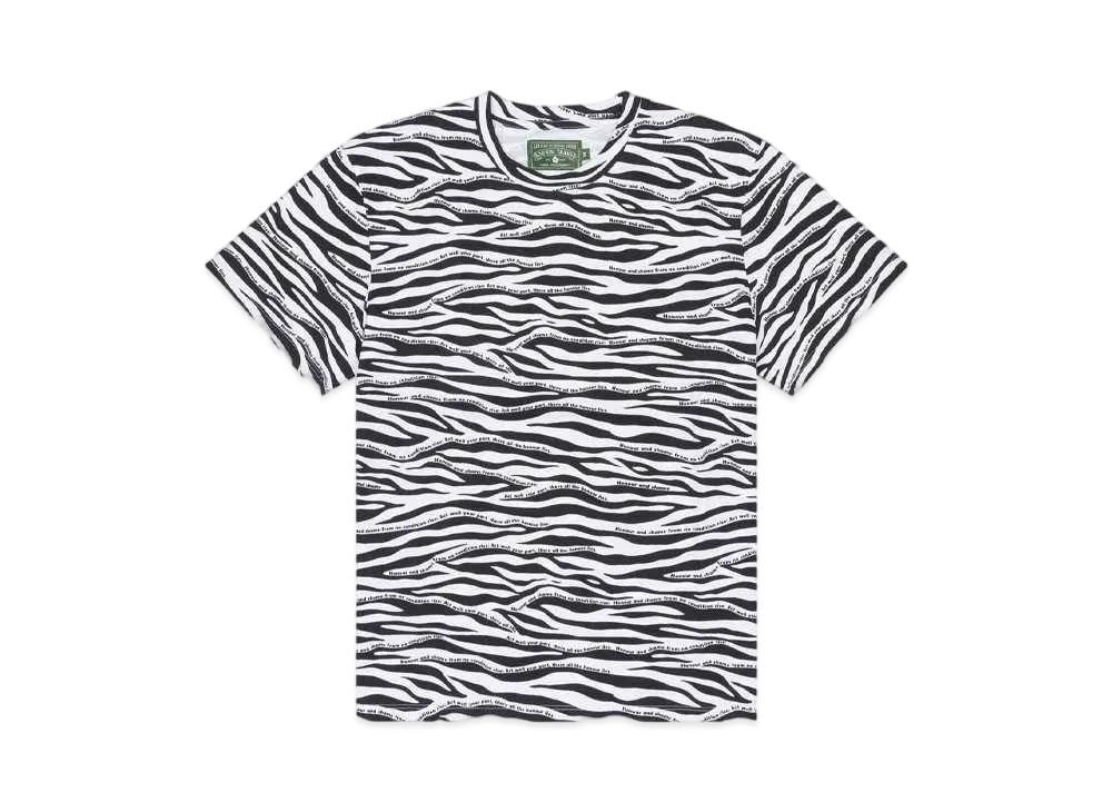 DENIM TEARS Zebra Print Tee "White"
