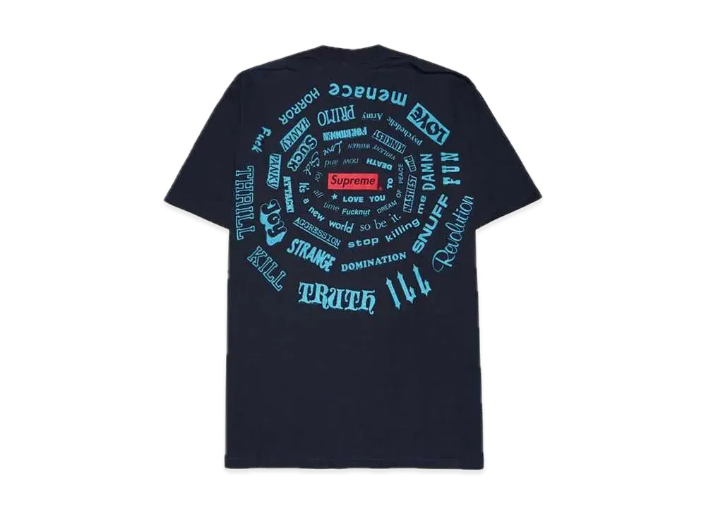 シュプリーム スパイラル Tシャツ "ネイビー"