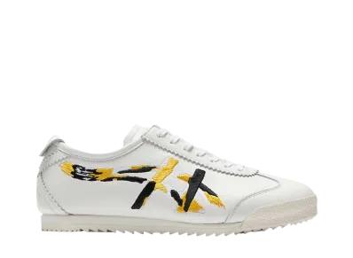 オニツカタイガー ウィメンズ ニッポンメイド メキシコ66 デラックス "ホワイト/ビブラントイエロー"