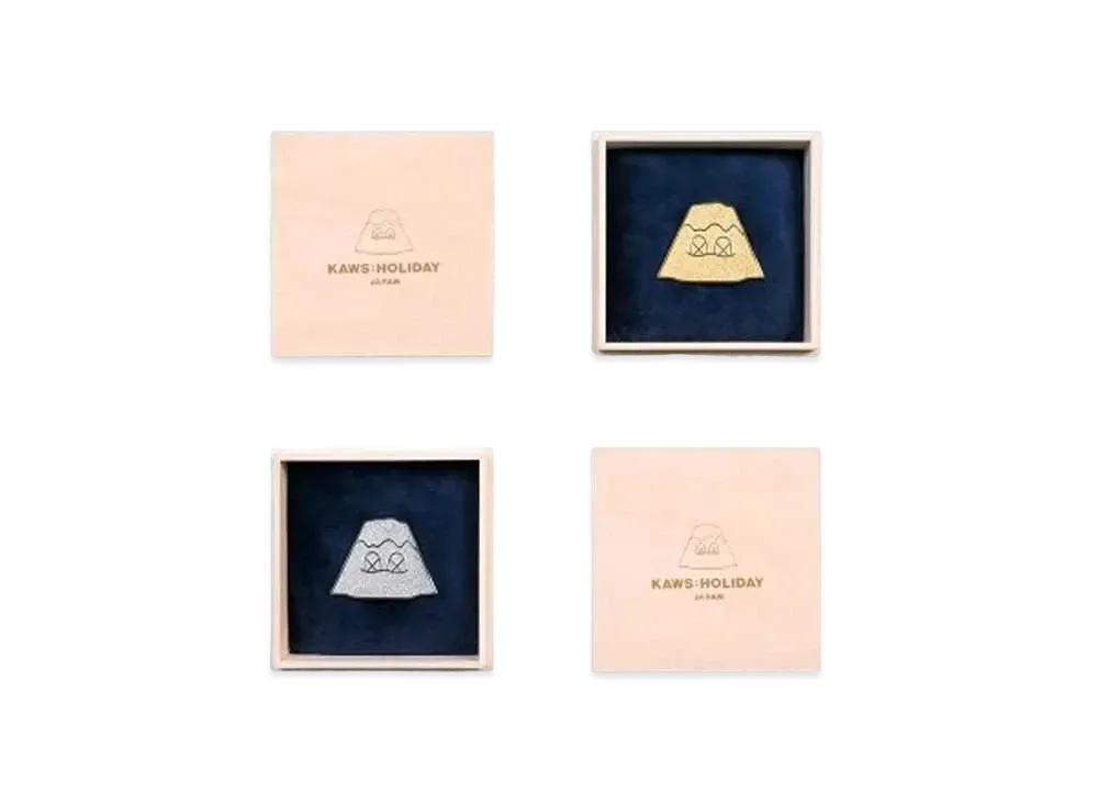 KAWS HOLIDAY Japan Mount Fuji Golden & Silver Pin "Gold/Silver"