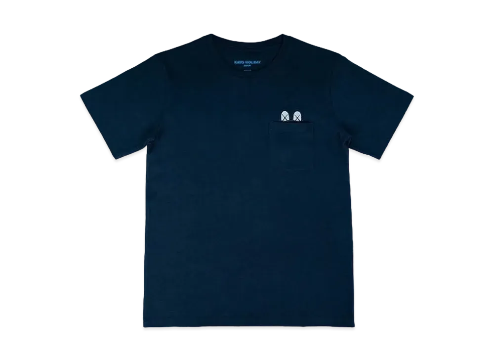 KAWS HOLIDAY Japan Pocket T-Shirt "Navy"
