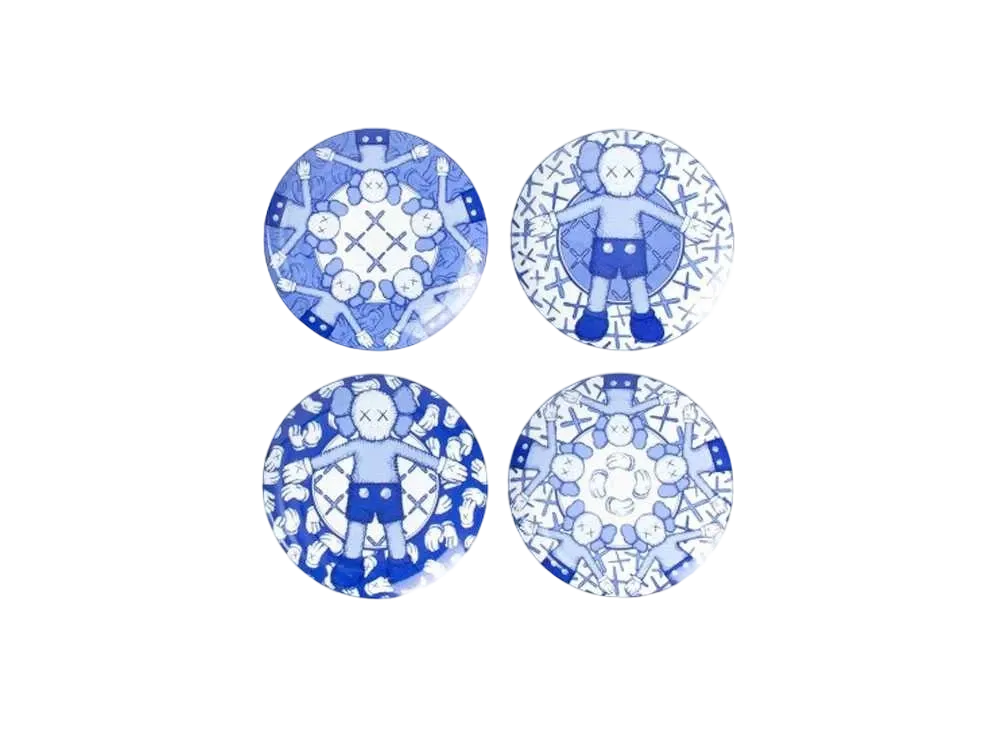 KAWS HOLIDAY Taipei Ceramic Plate Set (Set of 4) "Blue/White"