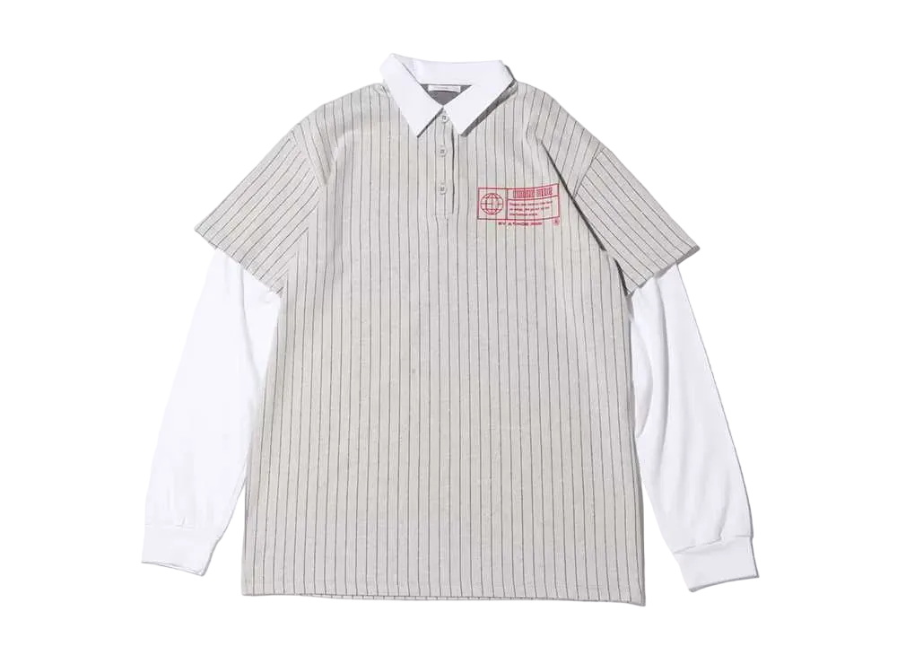 atmos pink Layered Style Collared Baseball Dress "Gray"