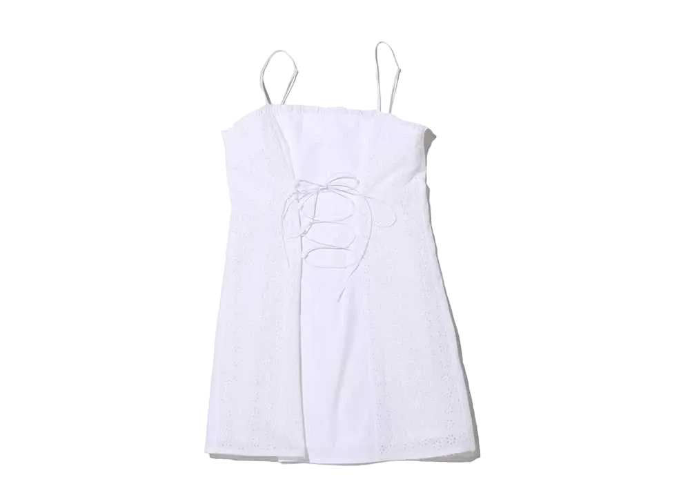 atmos pink Lace Up Cami Dress "White"