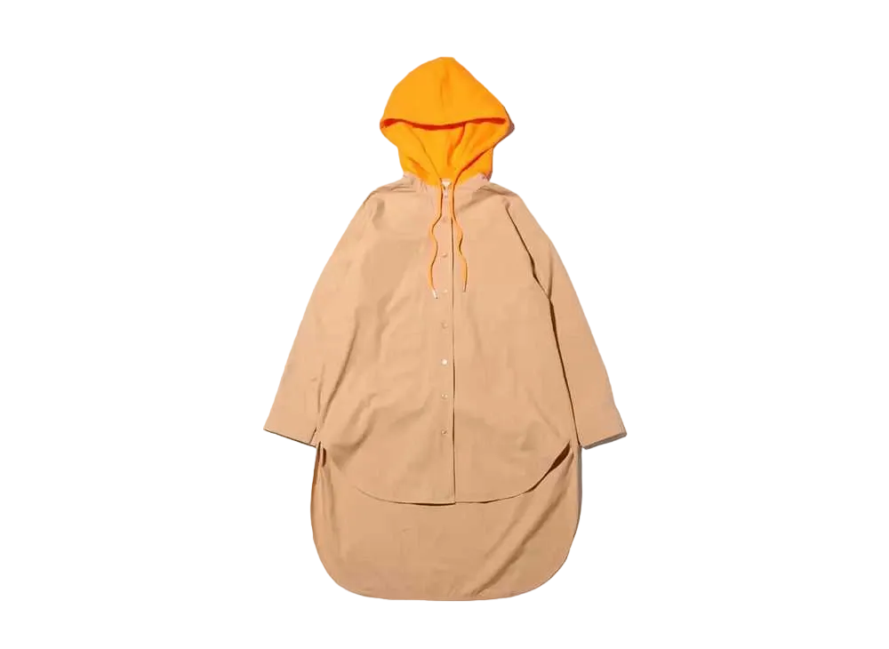 atmos pink Hooded Shirt Dress "Beige/Orange"