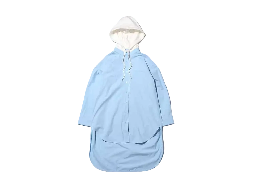 atmos pink Hooded Shirt Dress "Blue/White"