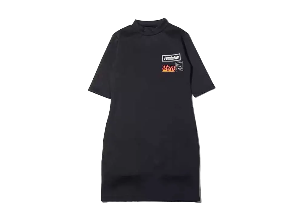 atmos pink Rash Guard Mini Dress "Black"