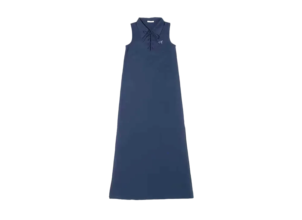 atmos pink Lace-Up Polo Dress "Navy"