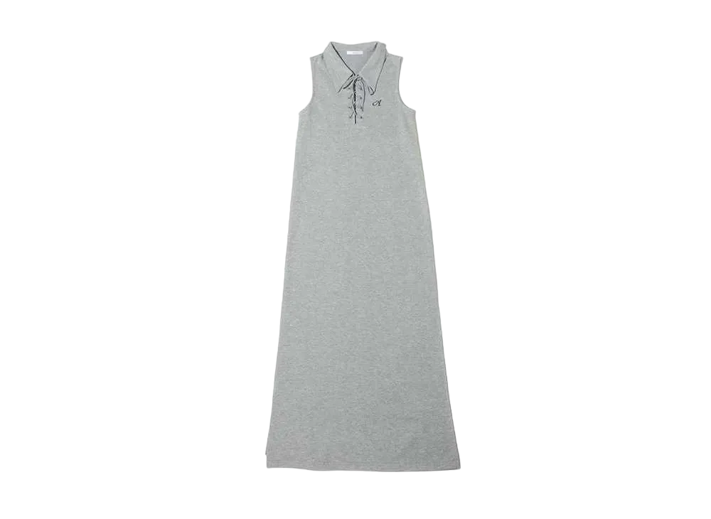 atmos pink Lace-Up Polo Dress "Gray"