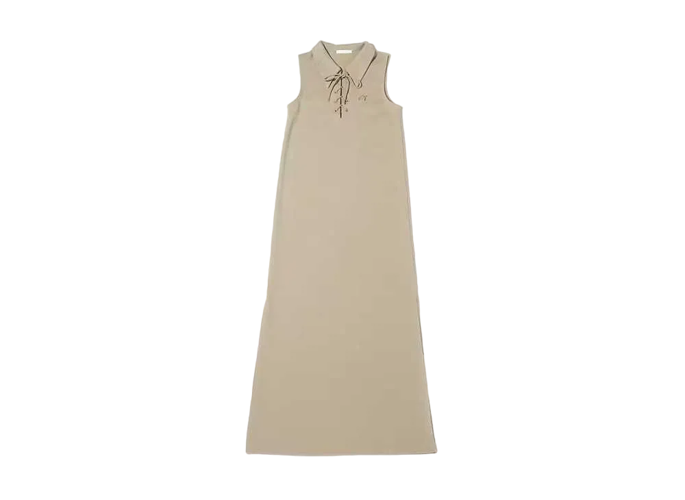 atmos pink Lace-Up Polo Dress "Beige"