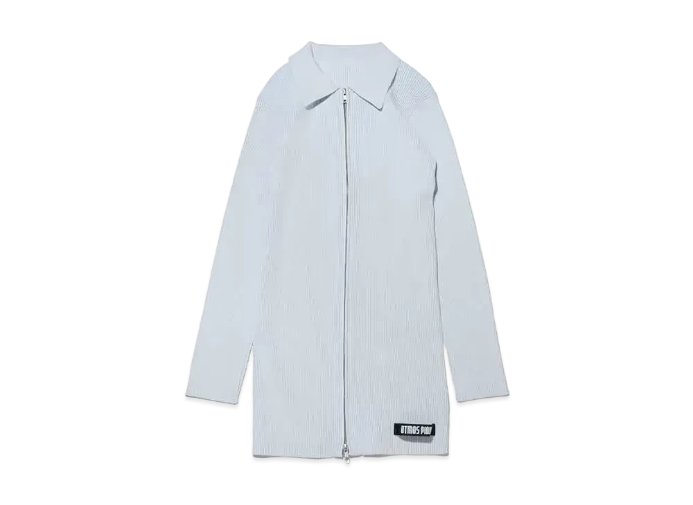 atmos pink ZIP Bicolor Rib Knit "White"