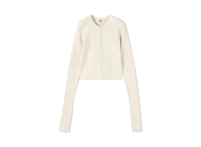 Ron Herman 15th Anniversary AURALEE Silk Giza Rib Short Cardigan "White"