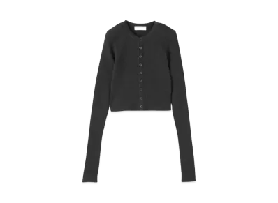 Ron Herman 15th Anniversary AURALEE Silk Giza Rib Short Cardigan "Black"