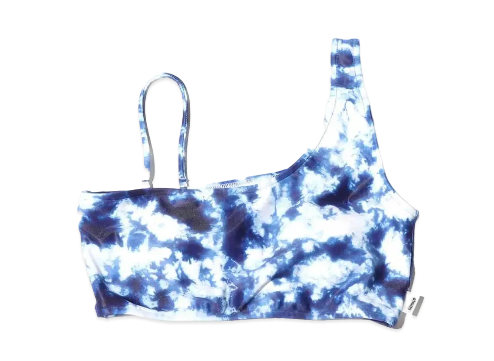 atmos pink Tie Dye Pattern One Shoulder Bra Top "Blue"