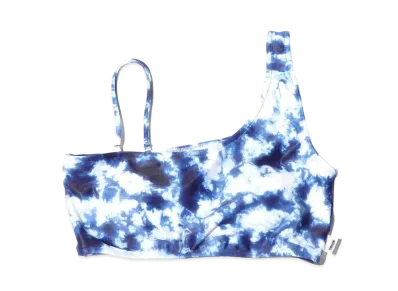 atmos pink Tie Dye Pattern One Shoulder Bra Top "Blue"