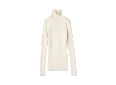 Ron Herman 15th Anniversary AURALEE Silk Giza Rib Turtle Neck Top "White"