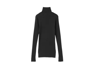 Ron Herman 15th Anniversary AURALEE Silk Giza Rib Turtle Neck Top "Black"