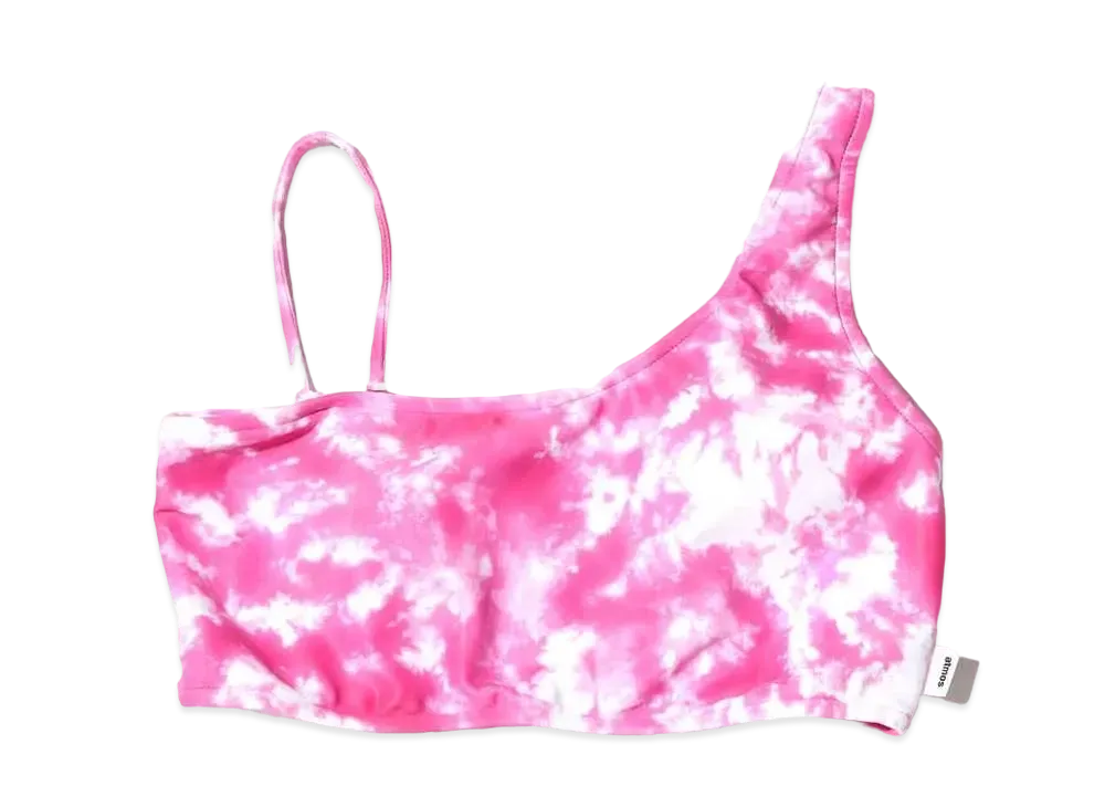 atmos pink Tie Dye Pattern One Shoulder Bra Top "Pink"