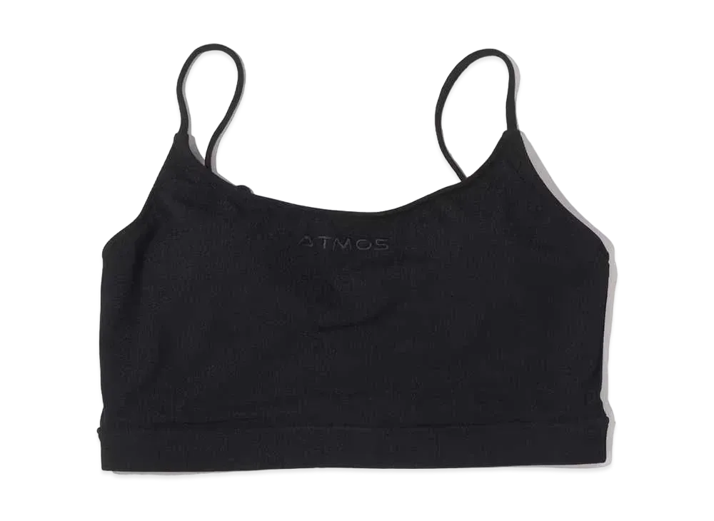 atmos pink x Guacamole Logo Embroidered Rib Cami Bra Top "Black"