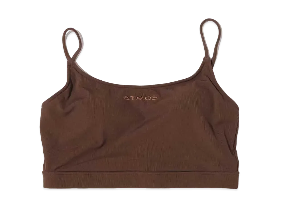 atmos pink x Guacamole Logo Embroidered Rib Cami Bra Top "Brown"