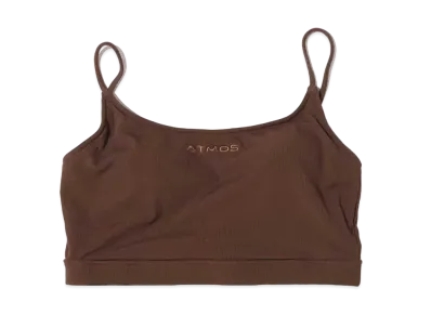 atmos pink x Guacamole Logo Embroidered Rib Cami Bra Top "Brown"