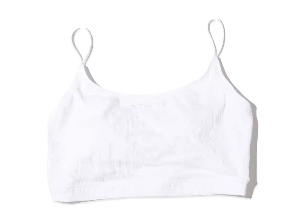 atmos pink x Guacamole Logo Embroidered Rib Cami Bra Top "White"
