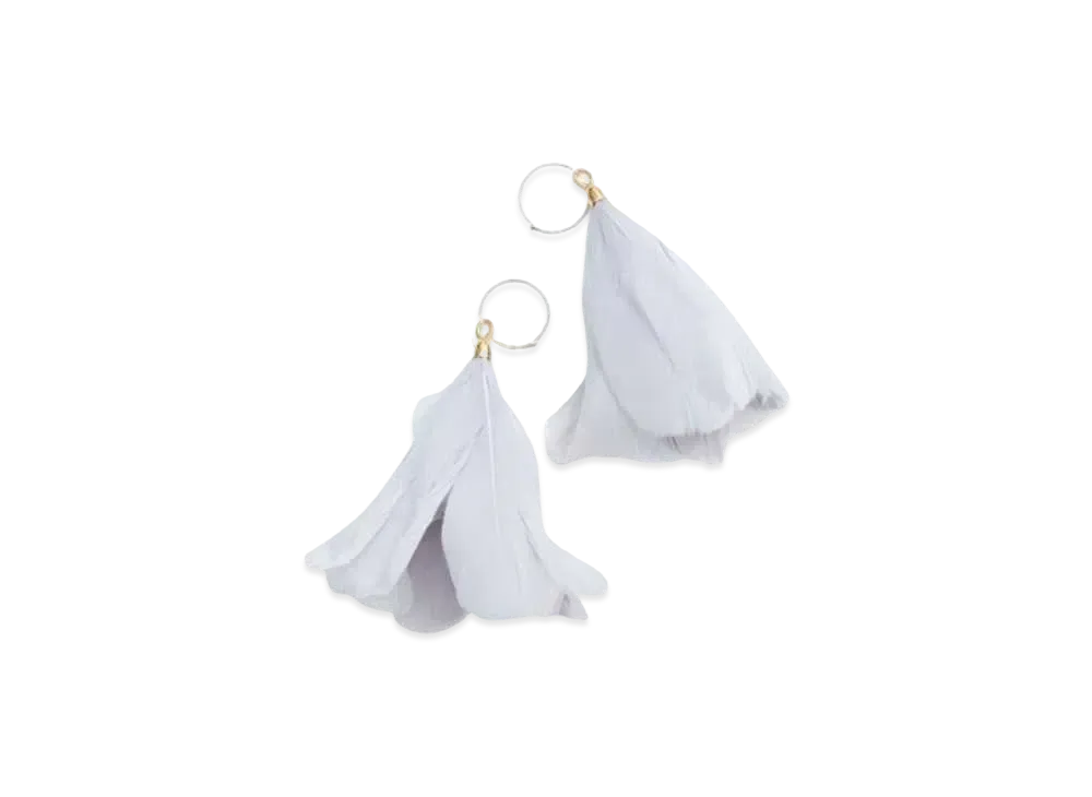 Ron Herman 15th Anniversary JIL SANDER Feather Pierced Earrings "Lavender"