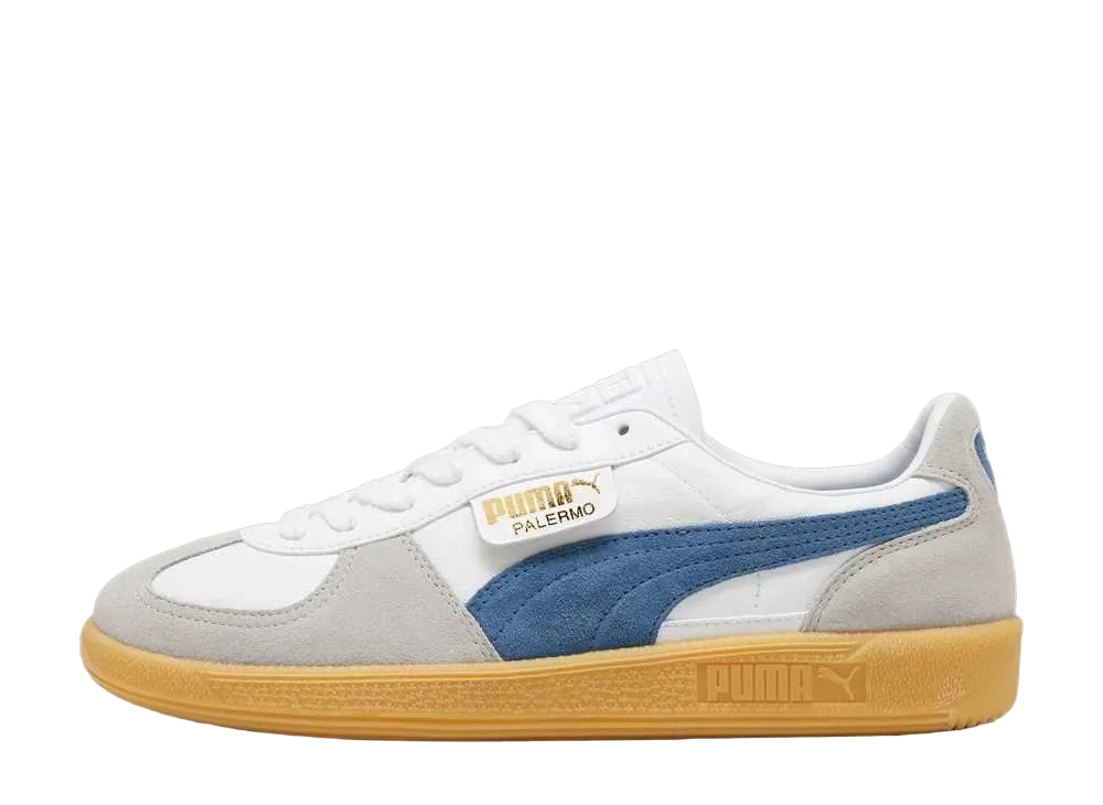 Puma Palermo Leather "Puma White/Blue Horizon/Gum"