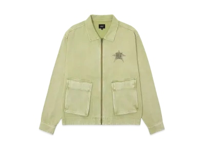 HUF Fall 24 Intergalactic Frequency Zip Shacket "Pistachio"