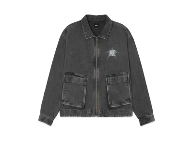 HUF Fall 24 Intergalactic Frequency Zip Shacket "Black"