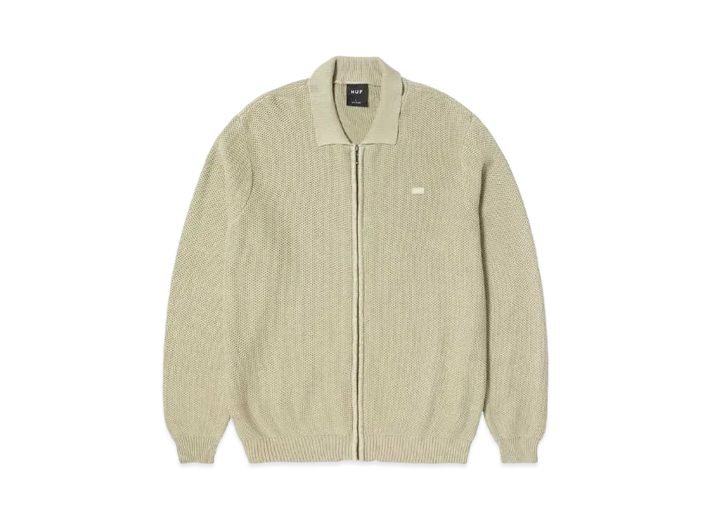 HUF Anton Zip Overdyed Sweater "Putty"