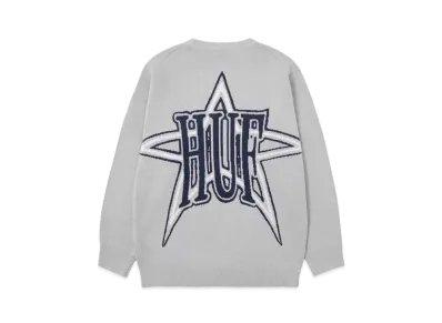 HUF Fall 24 Galactic Jacquard Sweater "Grey"