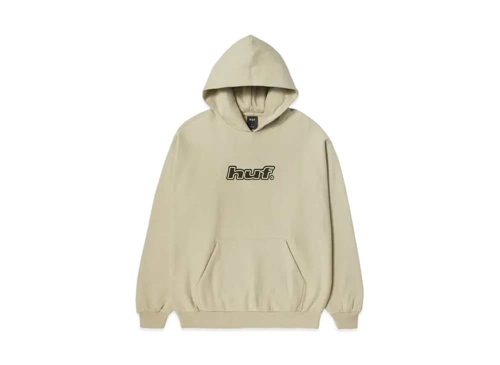 HUF Fall 24 Logo Applique Hooded Fleece "Putty"