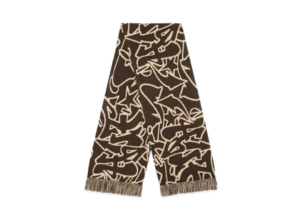 HUF Fall 24 Outlines Jacquard Scarf "Espresso"