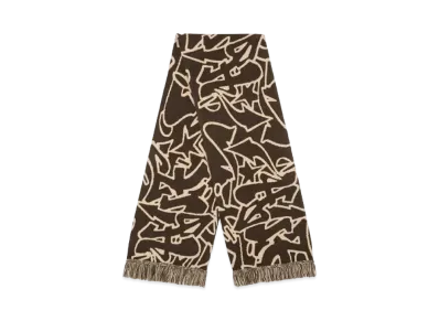 HUF Fall 24 Outlines Jacquard Scarf "Espresso"