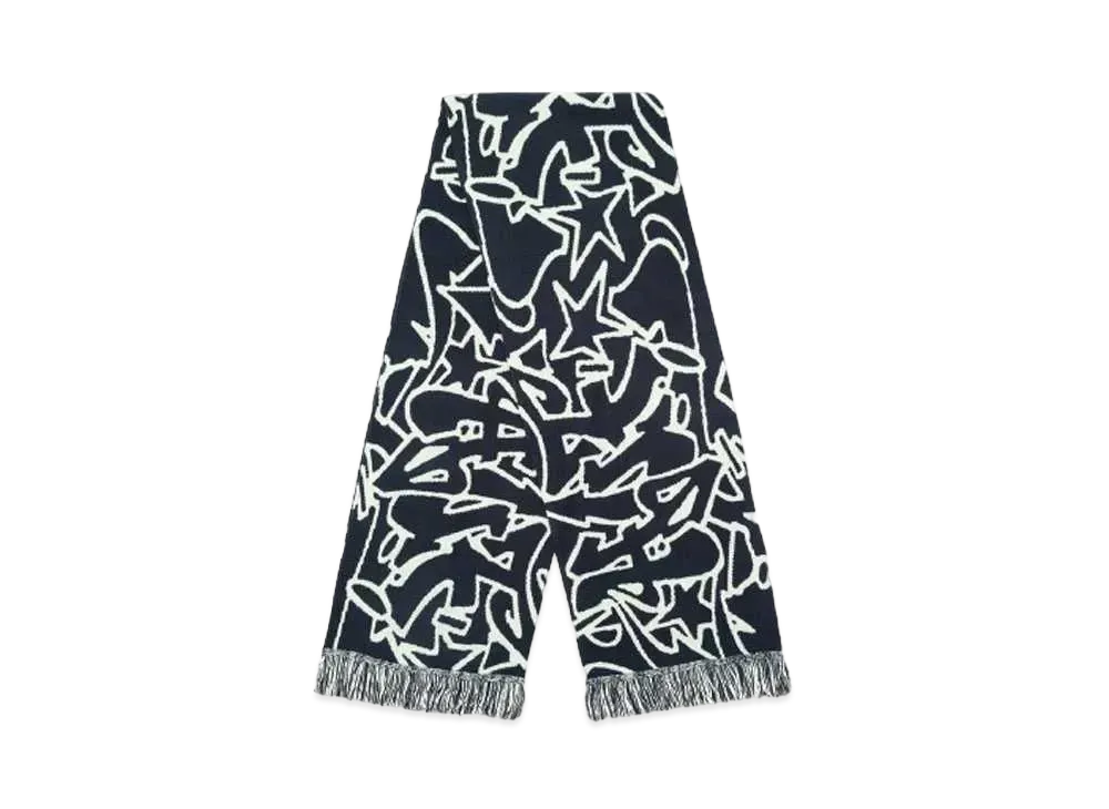 HUF Fall 24 Outlines Jacquard Scarf "Navy"