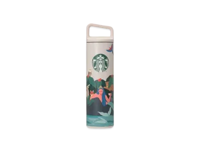 STARBUCKS Starbucks Anniversary 2024 Handle Lid Stainless Steel Bottle 591ml "White"