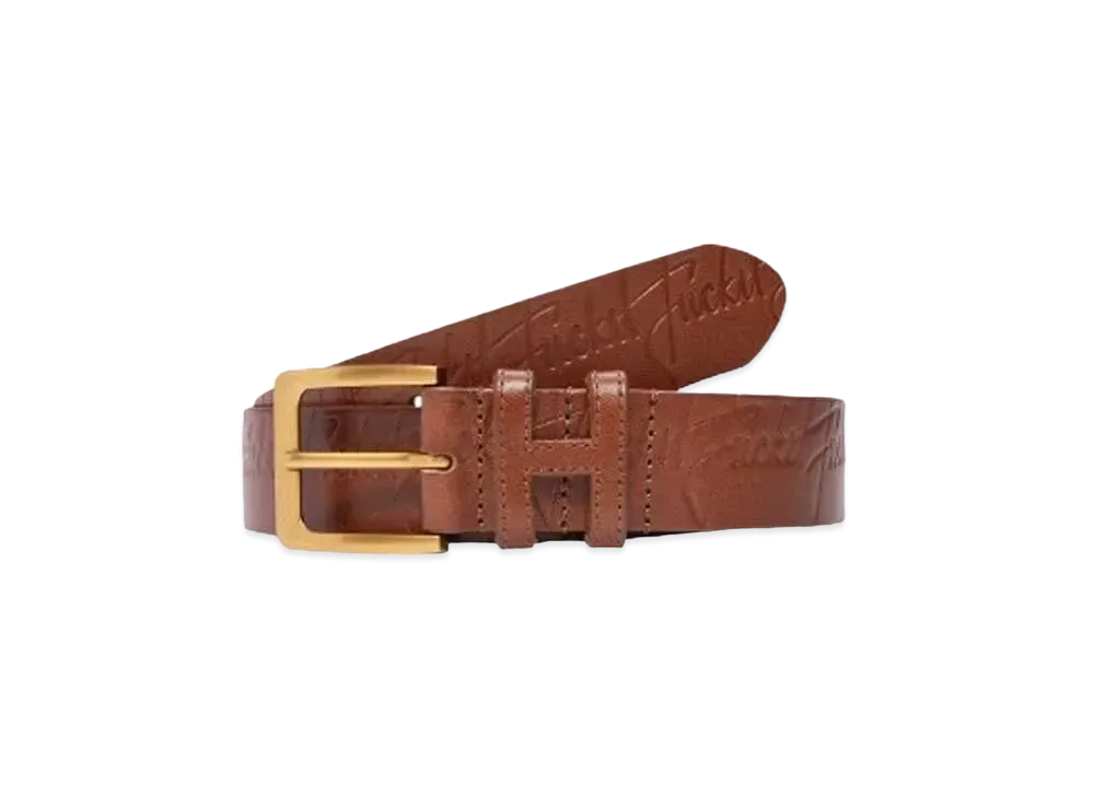 HUF Fall 24 Fuck It Leather Belt "Teak"