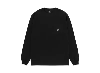 HUF Script Pocket Long Sleeve Tee "Black"