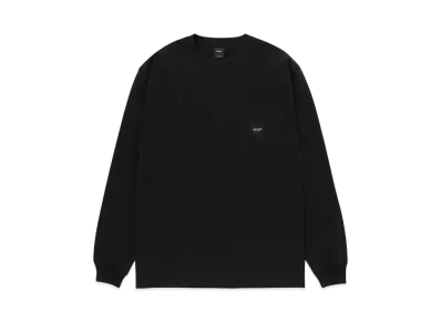 HUF Box Logo Pocket Long Sleeve Tee "Black"