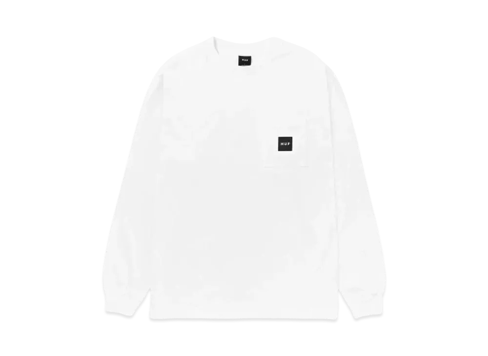 HUF Box Logo Pocket Long Sleeve Tee "White"