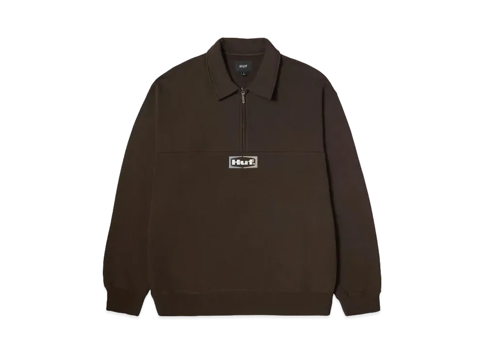 HUF Fall 24 Slate Quarter Zip Fleece "Espresso"