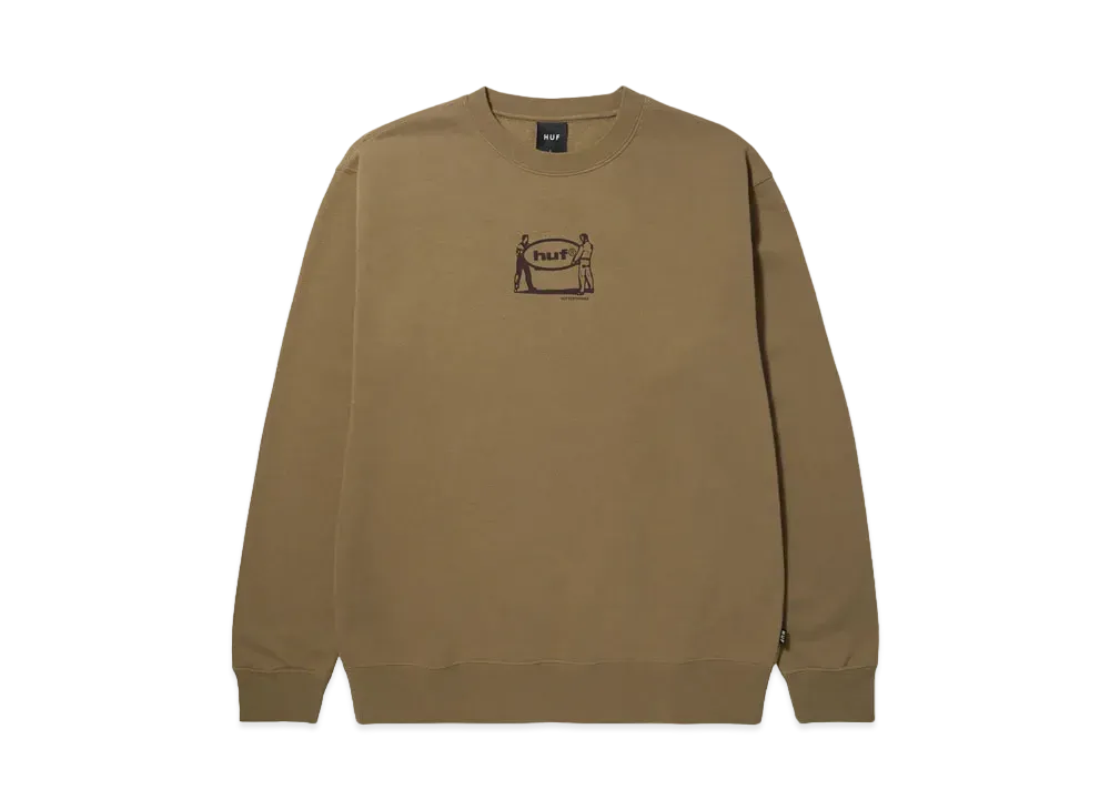 HUF Fall 24 Relocation Crewneck "Mud"