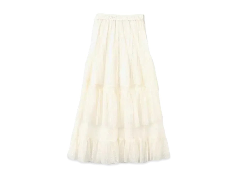 atmos pink Lace Flare Tiered Skirt "White"