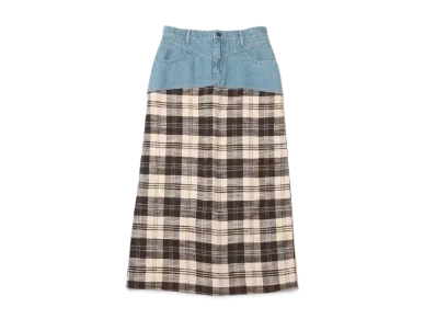 atmos pink Different Material Docking Design Skirt "Beige"