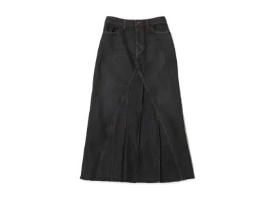 atmos pink Long Denim Pleated Skirt "Black"