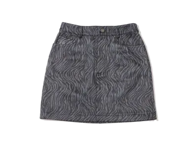 atmos pink Cow Pattern Fur Trapezoid Mini Skirt "Blue"