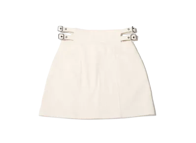 atmos pink Corduroy Side Belt Miniskirt "White"