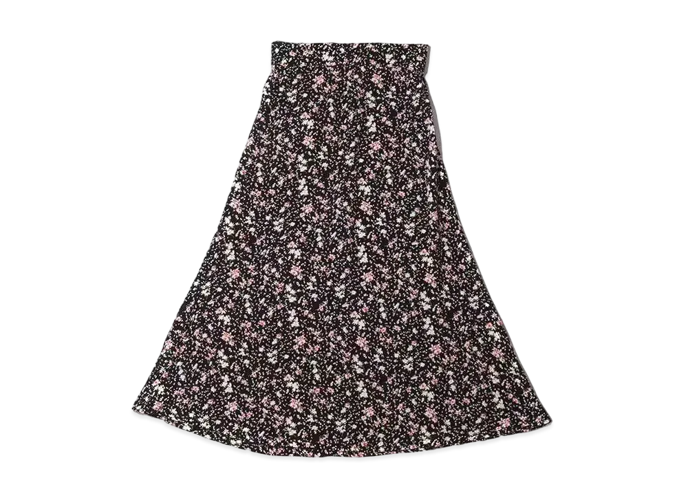 atmos pink Floral Flare Skirt "Black"