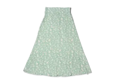 atmos pink Floral Flare Skirt "Green"